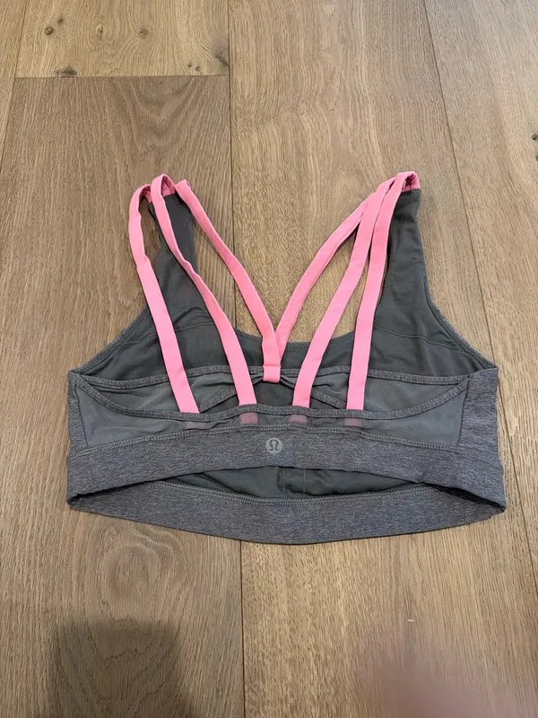 Lululemon Sports Bra Grey & Pink - Image 2