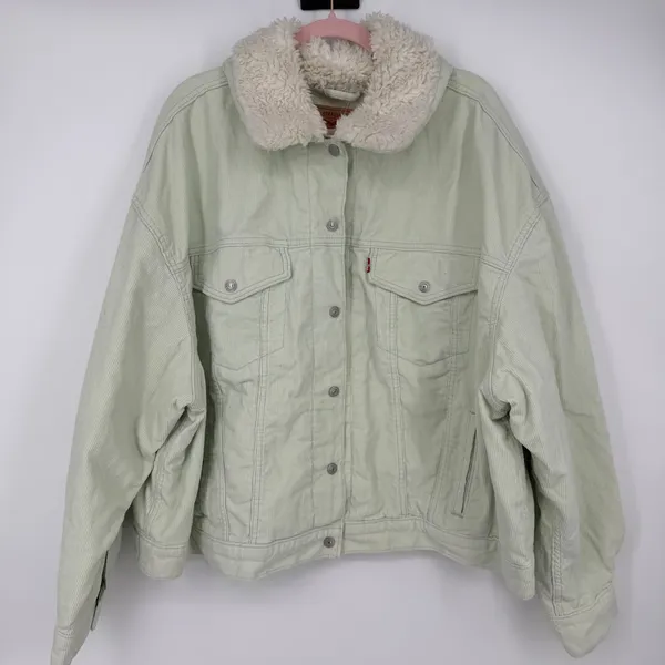 Levi's Trendy Plus Size Faux-Sherpa Baby Baggy Trucker Jacket Sz 3X - Image 2