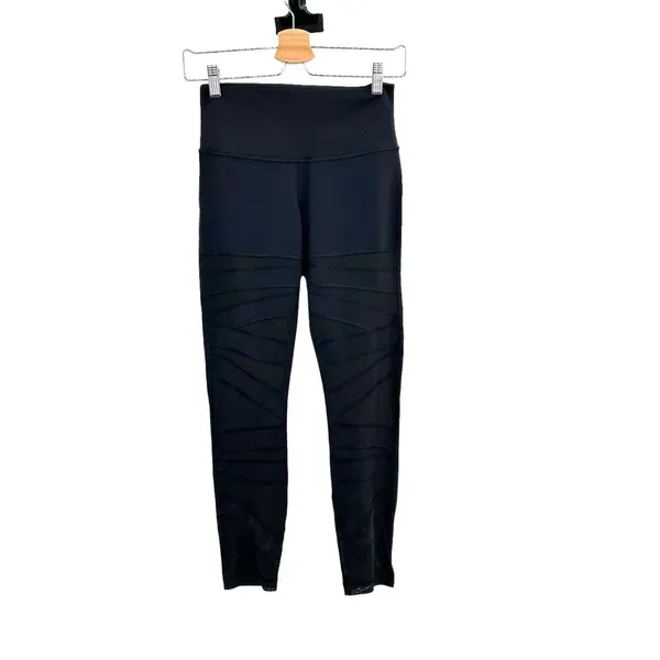Lululemon High Times Crop *Tech‎ Mesh Black Leggings Size 6 - Image 3