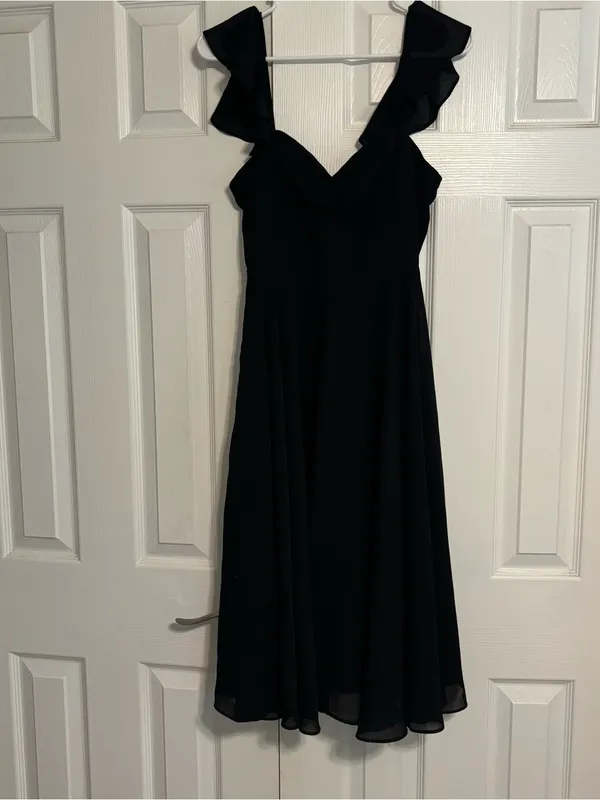 Lulus Take in the Sweetness Black Flutter Sleeve Midi Dress - Image 2