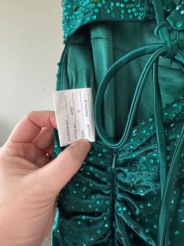Stunning Pixie Emerald green formal prom gown Size 0 - Image 10