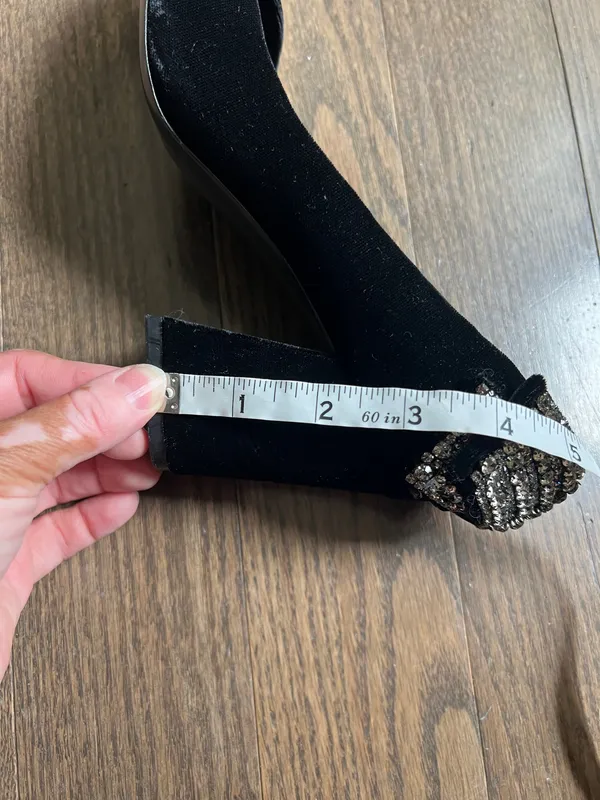 Tory Burch Josephine Black Velvet Block Heel Pumps with Crystal Bow size 6.5 - Image 8