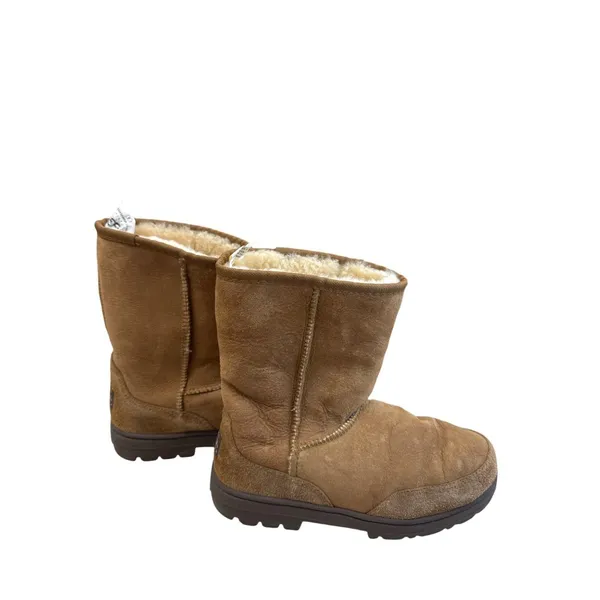 Ugg Womens Brown Leather Wool Ankle Boots Size 6W SKU8191 - Image 4