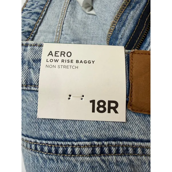 Aeropostale Low Rise Baggy Distressed Light Wash Jeans 18R Y2K Skater Jeans - Image 8