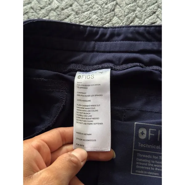 Figs Jogger Women Zamora Navy Blue‎ Taper Technical Scrub Size Medium Short - Image 5