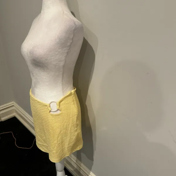 White Fox Yellow & White Ring Mini Skirt - Image 2