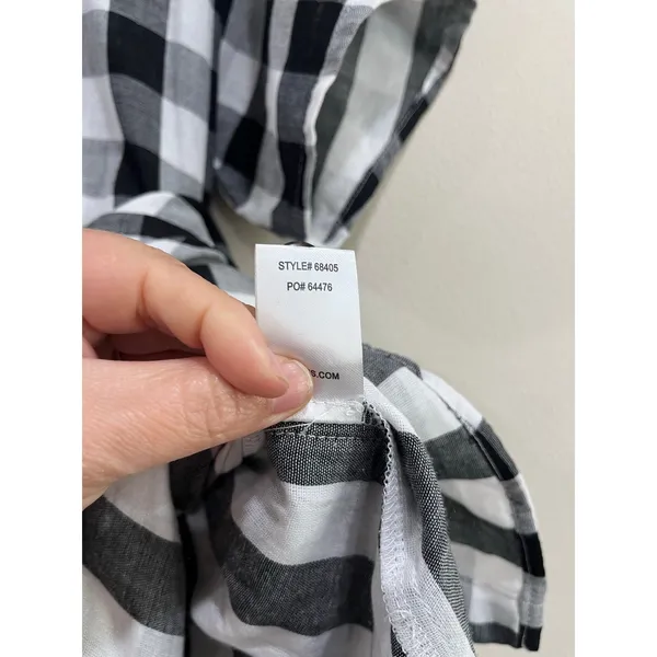 Lulus Checks Out Black‎ White Gingham Button Front Midi Dress Small - Image 10