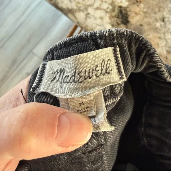 Madewell Black Wide Leg Pull On Pants Elastic Waist Size M - Image 5