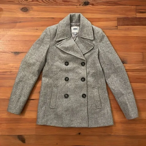 Old Navy Women’s Peacoat XS Gray Double Breasted Winter Jacket Coat - Image 3