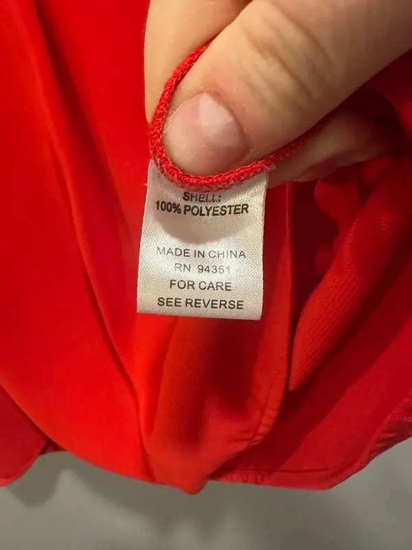 Jade by Melody Tam V-Neck Cuffed Short Sleeve Blouse Red - Image 4