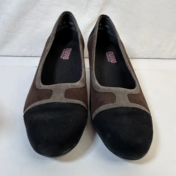 Munro American Odette Dark Brown Black Suede Low Heel Pumps Shoes Womens 8.5 M‎ - Image 2