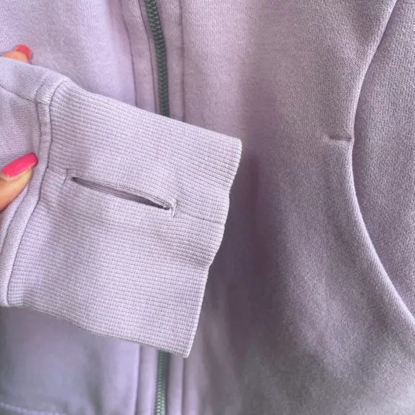 Lululemon Scuba Full Zip Hoodie Women 10 Purple Lavender Athleisure Thumbholes - Image 6