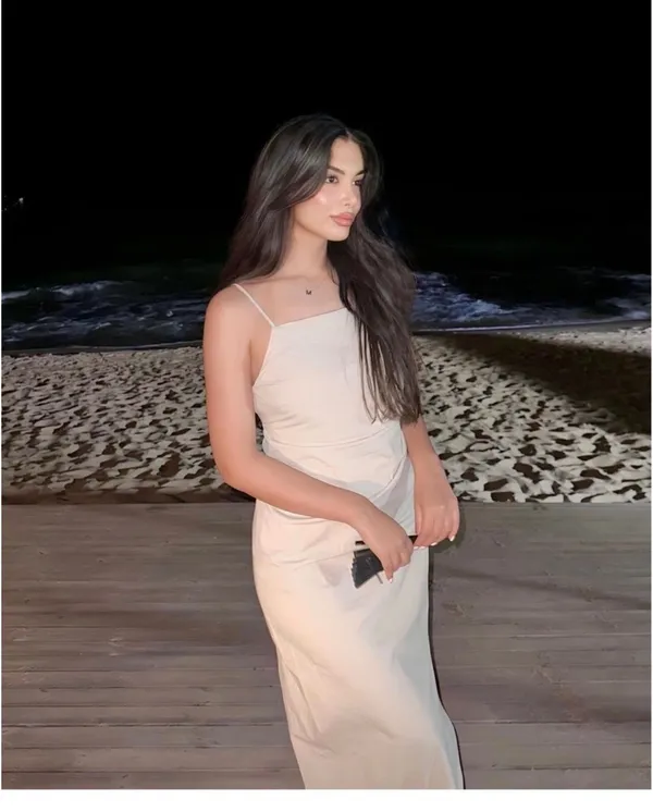 Zara Cream Maxi Slip Dress with Side Slit - Image 4