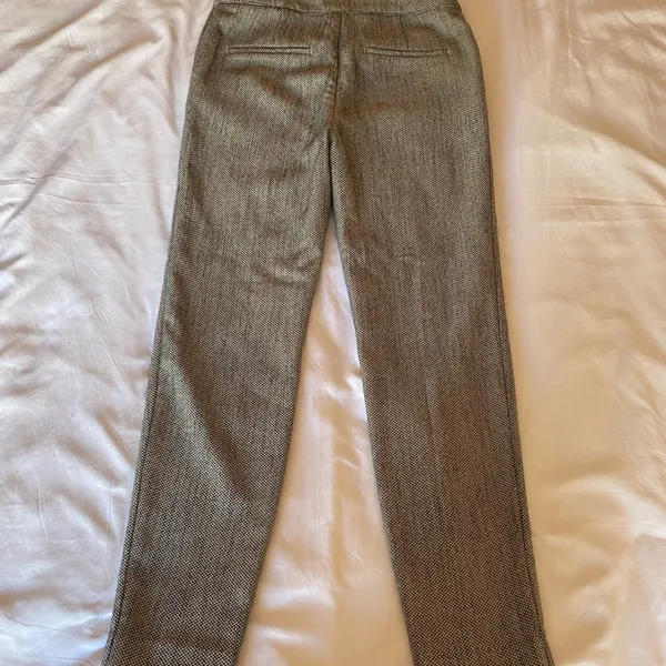 H&M Stylish Gray Herringbone Pants size 2 - Image 5