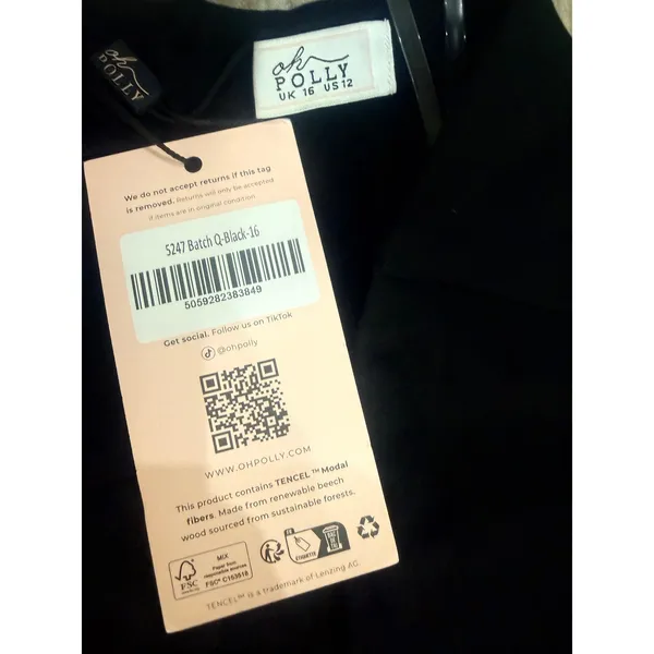 Oh Polly Erisen Modal Off-Shoulder Long-Sleeve Jumpsuit NWT Sz 12 Black‎ - Image 9