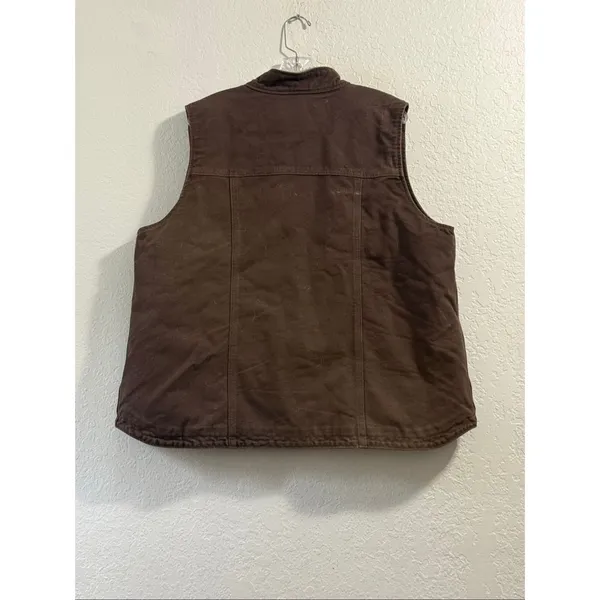 Carhartt Women's Vest Duck Sherpa Lined Work Wear Brown 1X 104224-DKB - Image 4