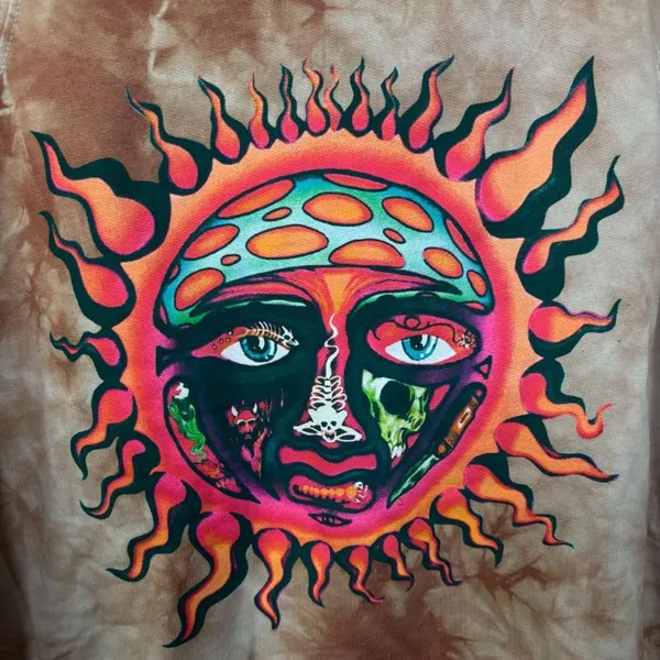 Sublime Sun 1995 Summer Tour Tie Dye Ska Rock Band Hoodie L - Image 2