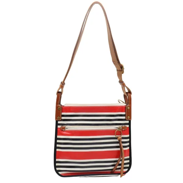 Fossil Keyper Womens Handbag Multicolor Striped Adjustable Strap Crossbody Bag - Image 9