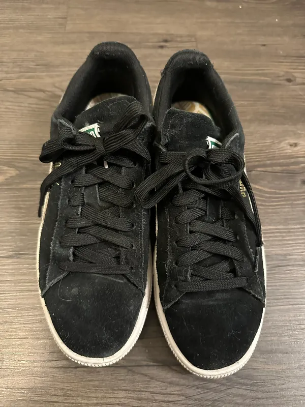 Puma Black And White Suede Shoes - Image 2