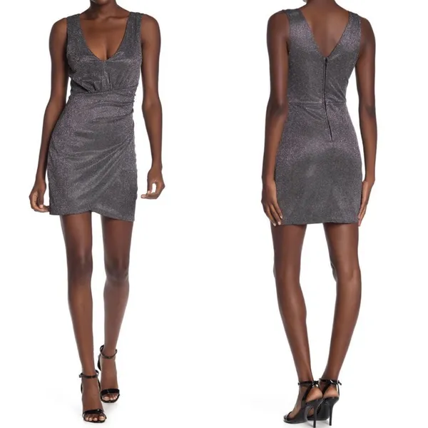 Max & Ash Dress Black Silver Glitter NWT M L - Image 4