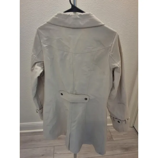 Kristen Blake Women's M Ivory Full-Zip Quilted Lined Jacket Trench Coat - Image 4
