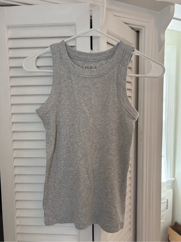 LOFT Perfect Tank Medium Grey Heather Size Extra Small NWT - Image 3