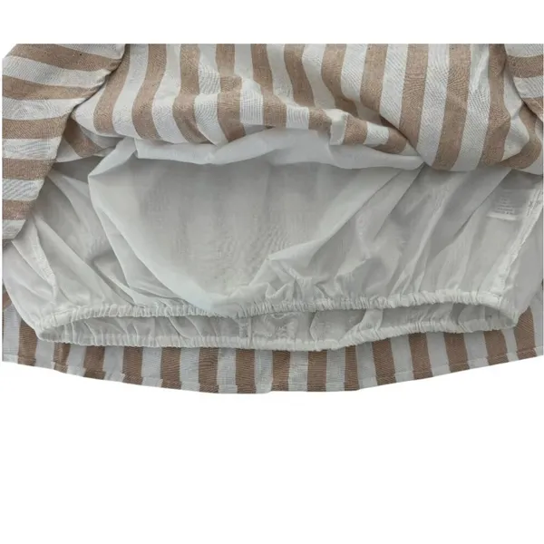 English Factory Crop Top Tan White Striped Ruffle Strap Womens Medium NEW - Image 4