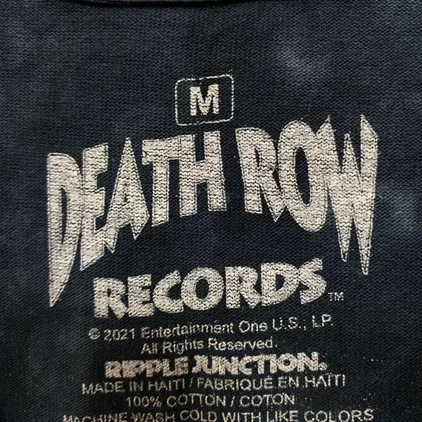 Death Row Records Logo Tie dye  blue Tshirt size medium - Image 4
