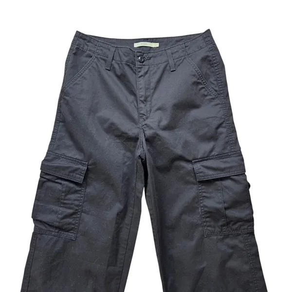 Levis 94 Baggy Cargo Pants Womens 27 Black Wide Leg Skater Paratrooper - Image 3