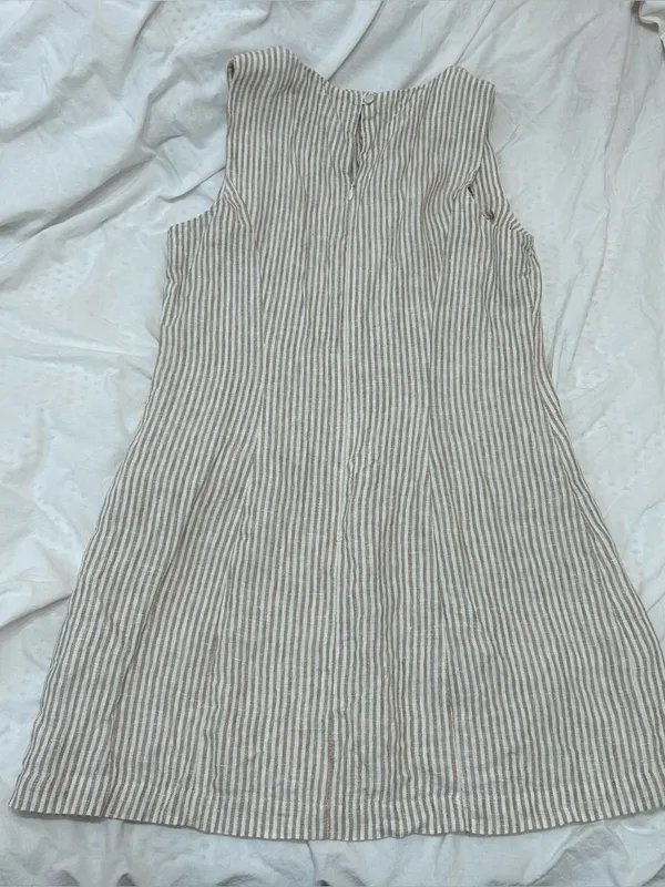 Reformation Citron Linen Dress, Sandy Striped size 8 petite - Image 7