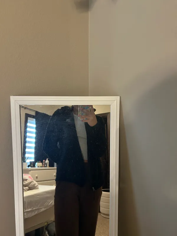 Black Fuzzy The North Face Jacket Zip-Up - Image 5