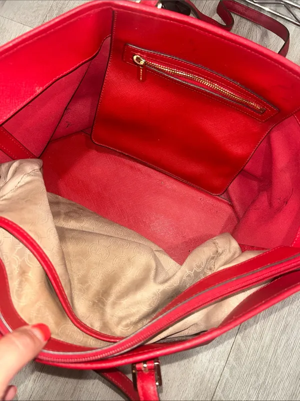Michael Michael Kors Red large Jet Set leather tote bag - Image 3