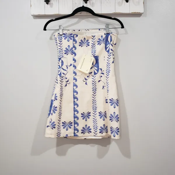 NWT PepperMayo Freya Linen Tube Dress Floral Wave Size 2 - Image 3