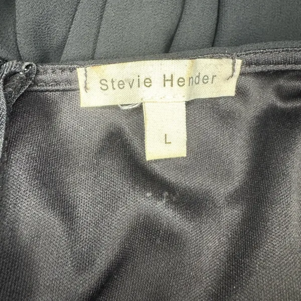 Stevie Hender Formal Line Maxi Formal Dress Black Color Gold Lace Size L. I#89 - Image 9