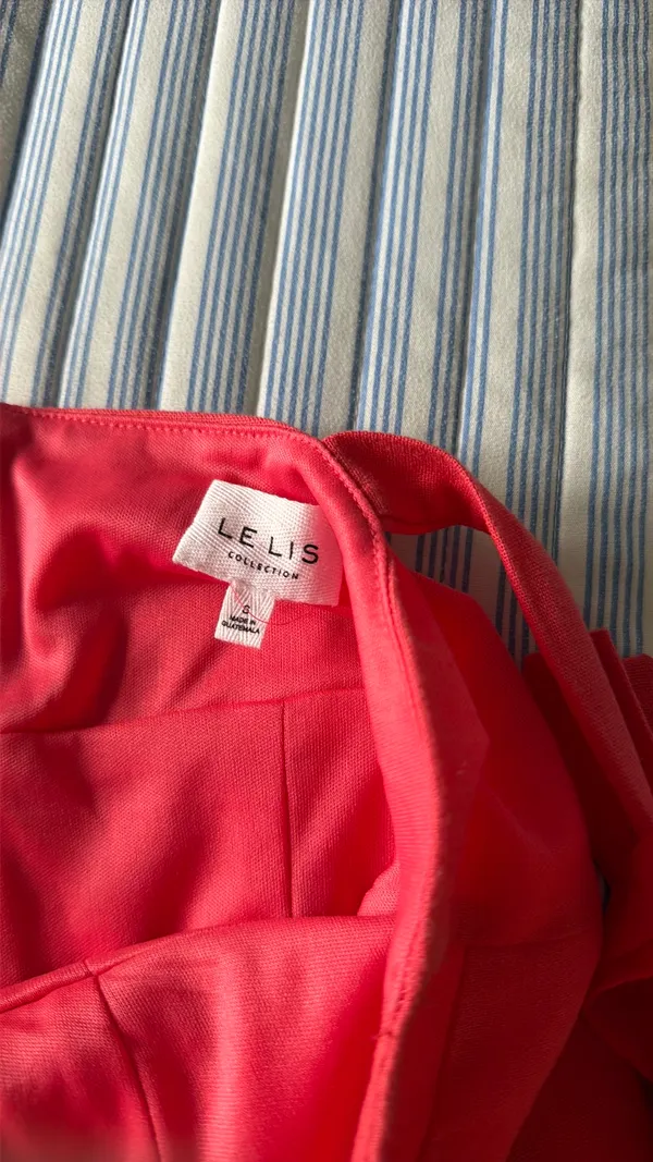 Coral linen mini dress Red - Image 2