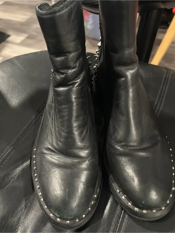 Sam Edelman Studded Black Leather Chelsea Boots - Image 6