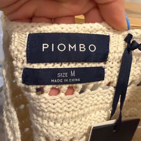 Piombo Relaxed Fit Cream Crochet Tank - Image 3