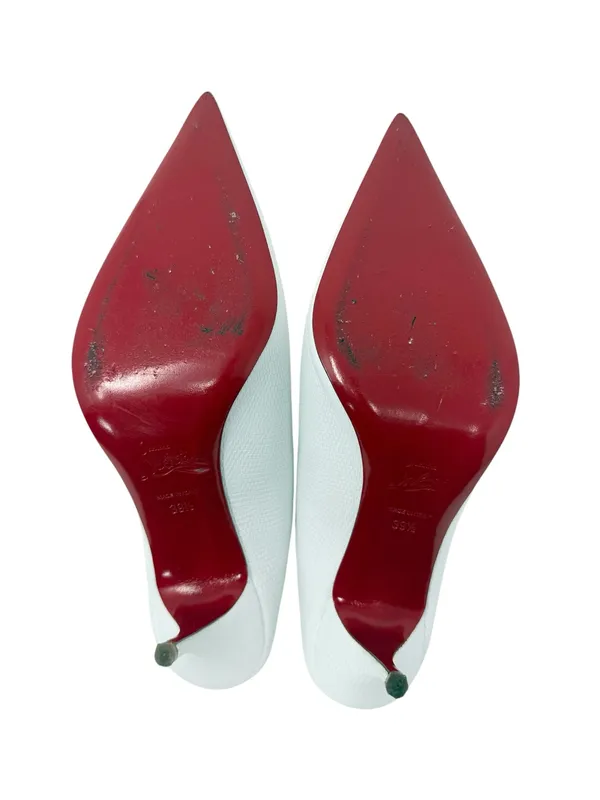 Christian Louboutin Zarli Quart White Leather Pointed Toe Mules Size 39.5 - Image 12