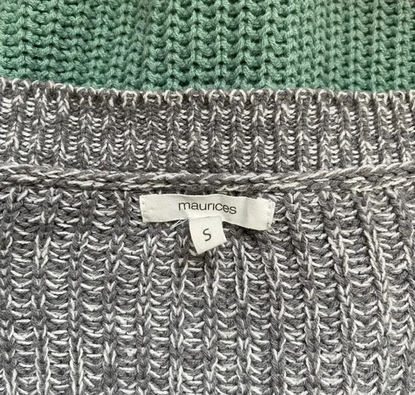 Maurices Henley Sweater Multicolor Striped V-neck Button Knit Pullover - Image 8