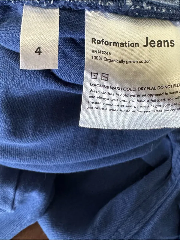 Reformation Izzy Boiler Jumpsuit Size 4 Blue‎ Denim Utility Relaxed Straight Leg - Image 5