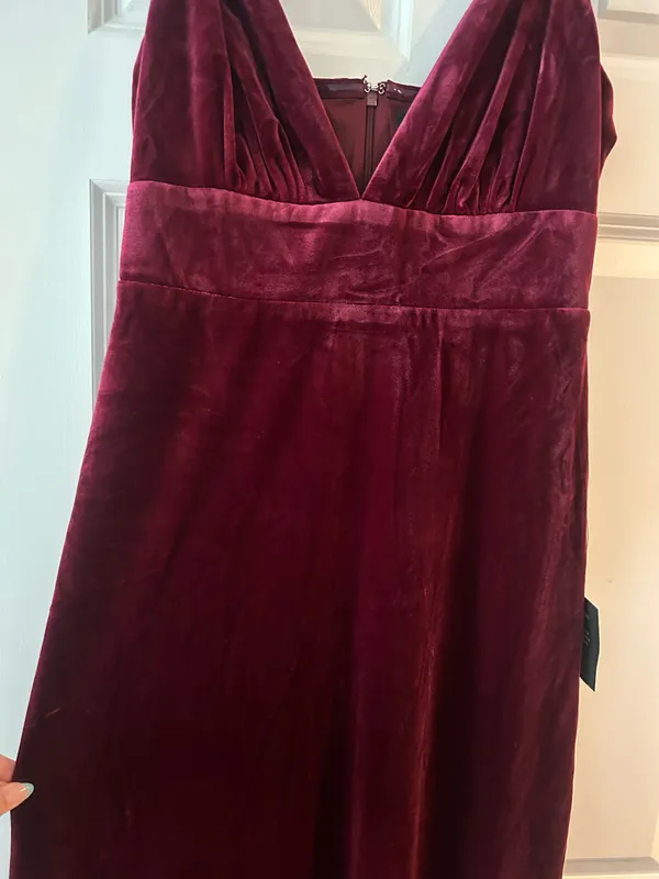 Lulus Maroon Velvet Dress - Image 3