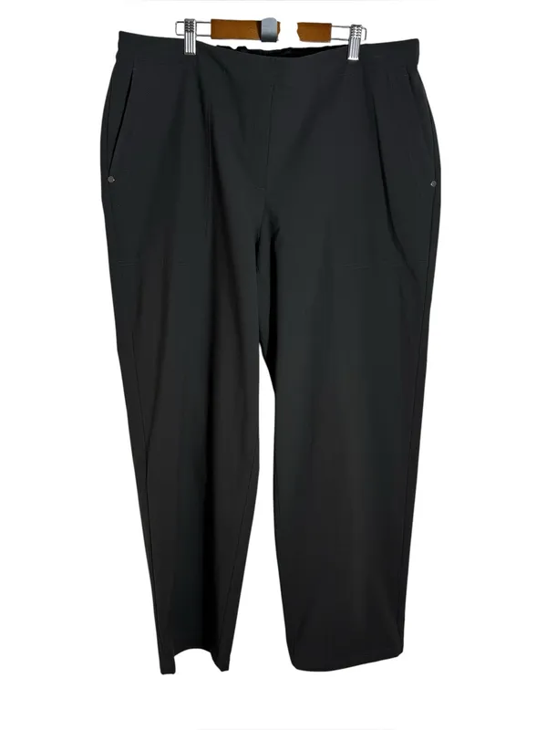 Lafayette 148 Pull On Straight Leg Pants Brown XL Stretch Waist Pockets - Image 2
