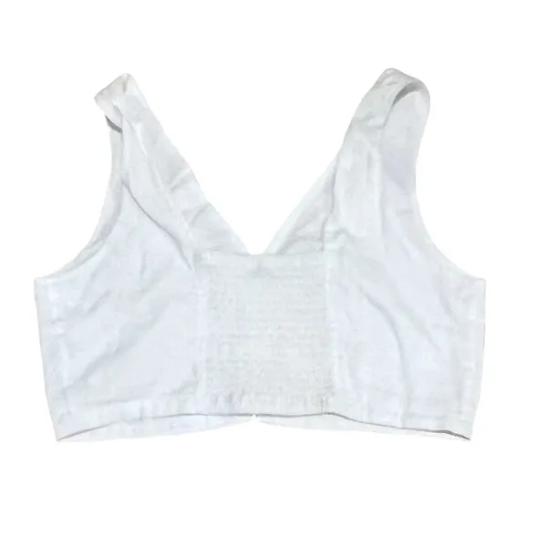 Madewell Gwen Crop Vest Top Womens Size 10 White Button Front V-Neck - Image 7