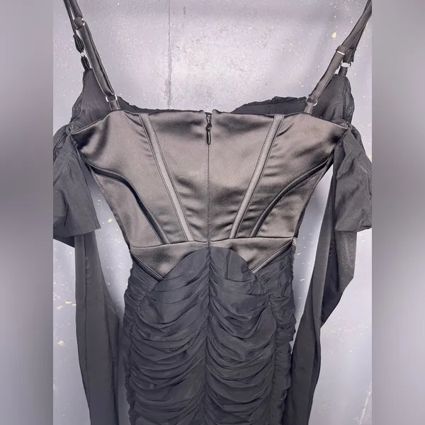 House of CB FREYJA Black Gathered Corset Dress Size XS Plus Cup - Image 5