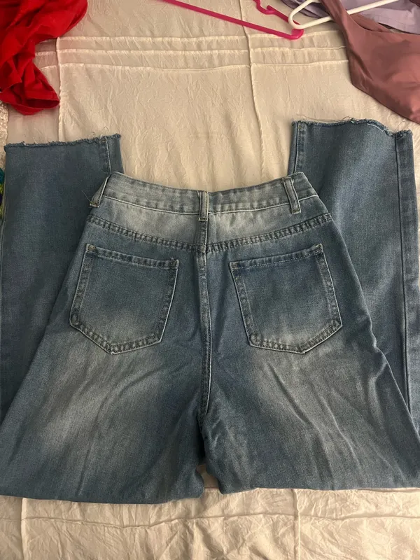 Light Wash Ripped Jeans Blue Size XS - Image 5