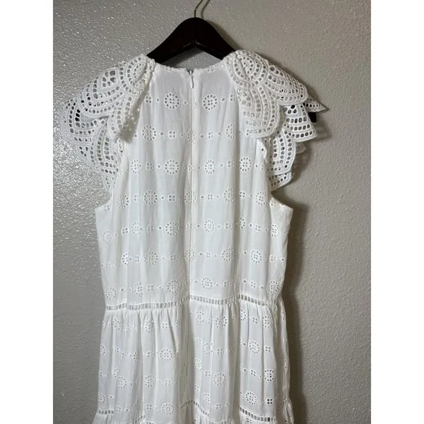 NWT Antonio Melani White Eyelet Midi Summer Dress in Size‎ 6. - Image 7