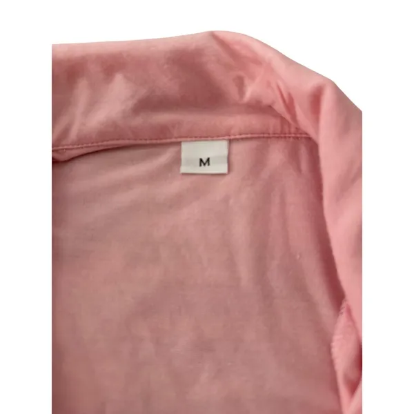 Women's Pink Pajama Lounge Set Medium Soft Button Front Sleepwear Shorts - Image 6