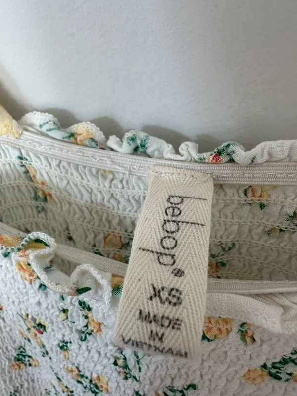 Bebop Women's Yellow Floral Gingham Tiered Smocked Maxi Dress Size XS - Image 2