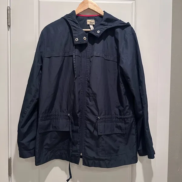 Heritage Collection by‎ Bass Blue Windbreaker Jacket Size Medium Outdoor Hood - Image 5