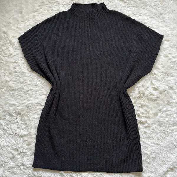 Free People FP Beach Dress Mango Sweater Mini Oversized Ribbed Knit Black M - Image 4